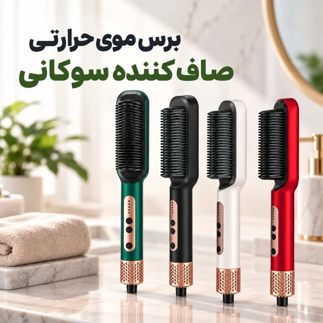 برس موی حرارتی سرامیکی صاف کننده مو با تنظیم دما و یون ساز سوکانی SK-1008